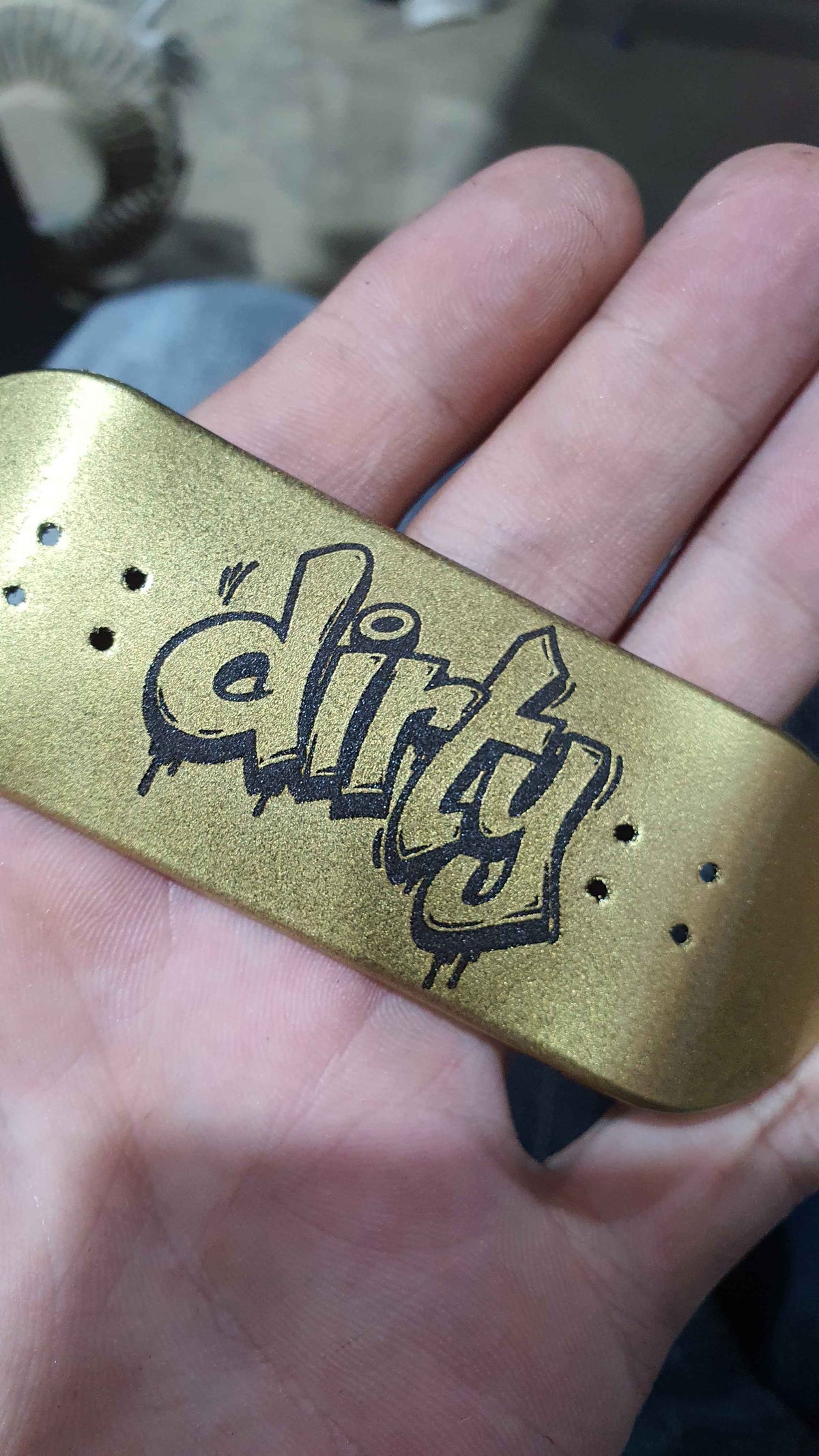 Saigon Skateboards "Dirty Gold" 33mm Fingerboard Deck