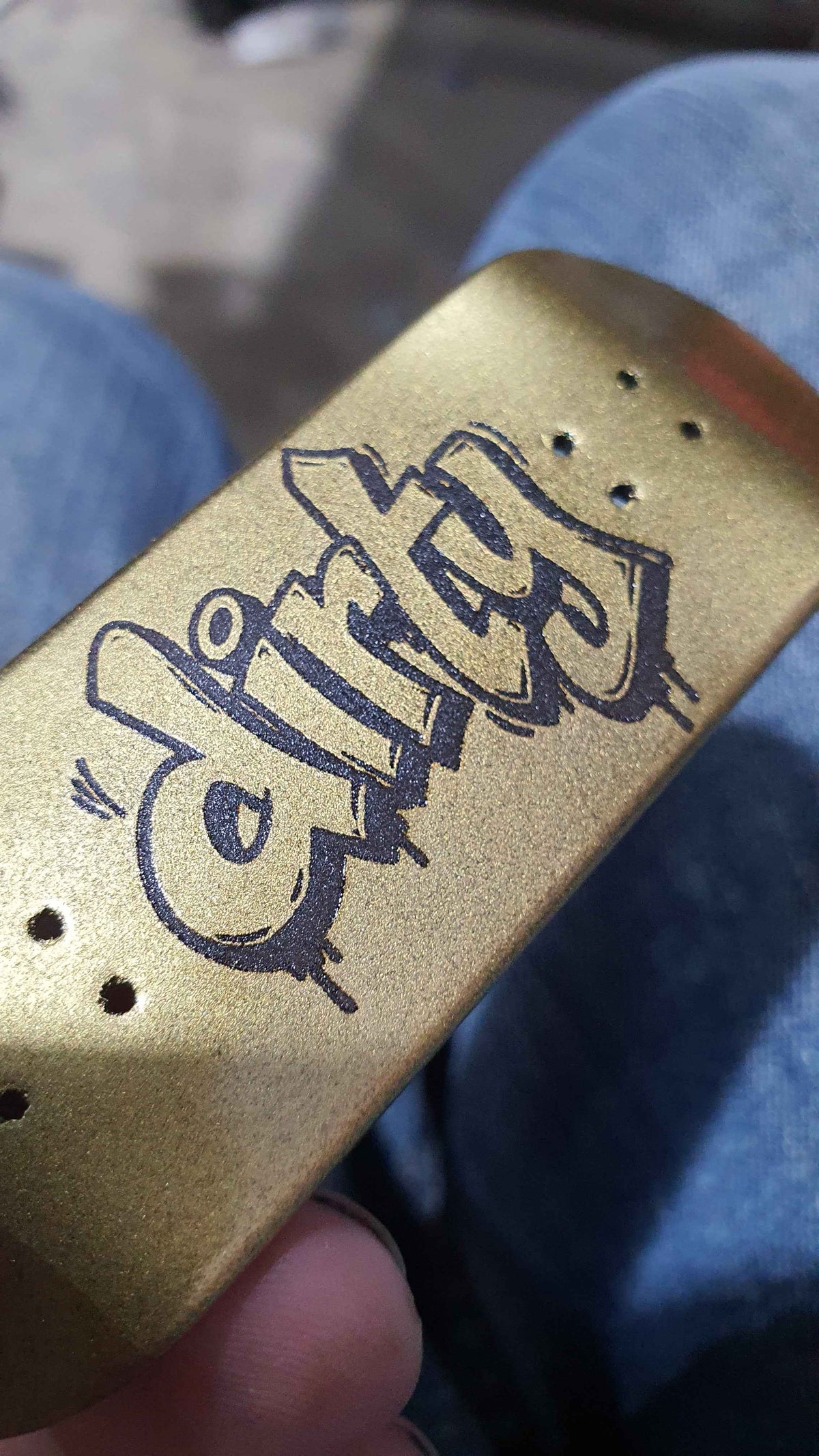 Saigon Skateboards "Dirty Gold" 33mm Fingerboard Deck