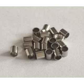 Small silver metal fingerboard bushings for custom fingerboard trucks.