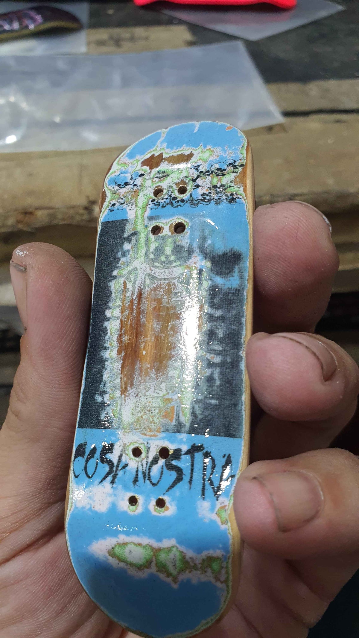 Cosa Nostra "Relic Blue" 32mm Fingerboard Deck