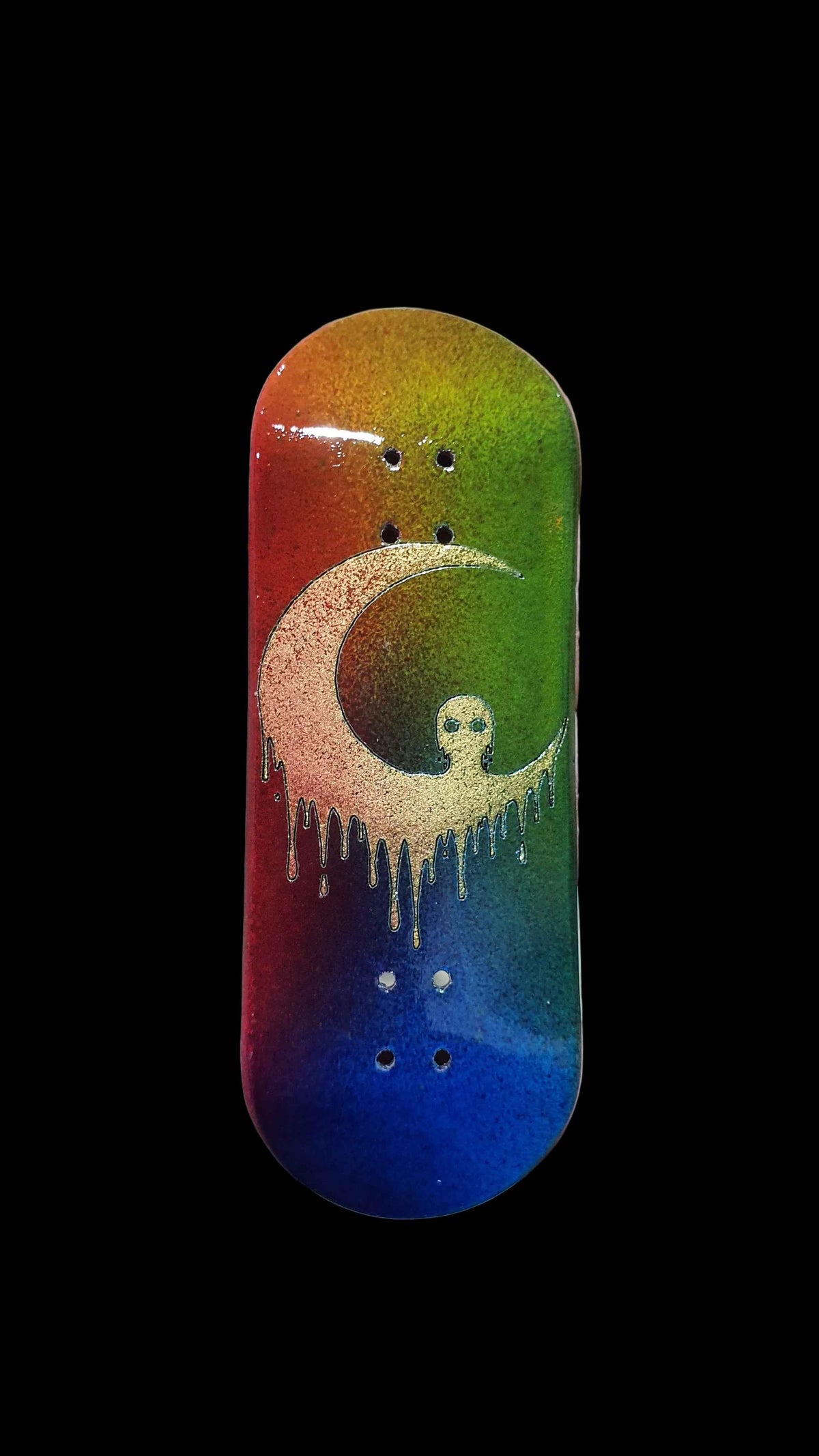 Crescent Moon Fingerboard Deck – Unique Hand-Painted 33.3mm by Saigon Skateboards