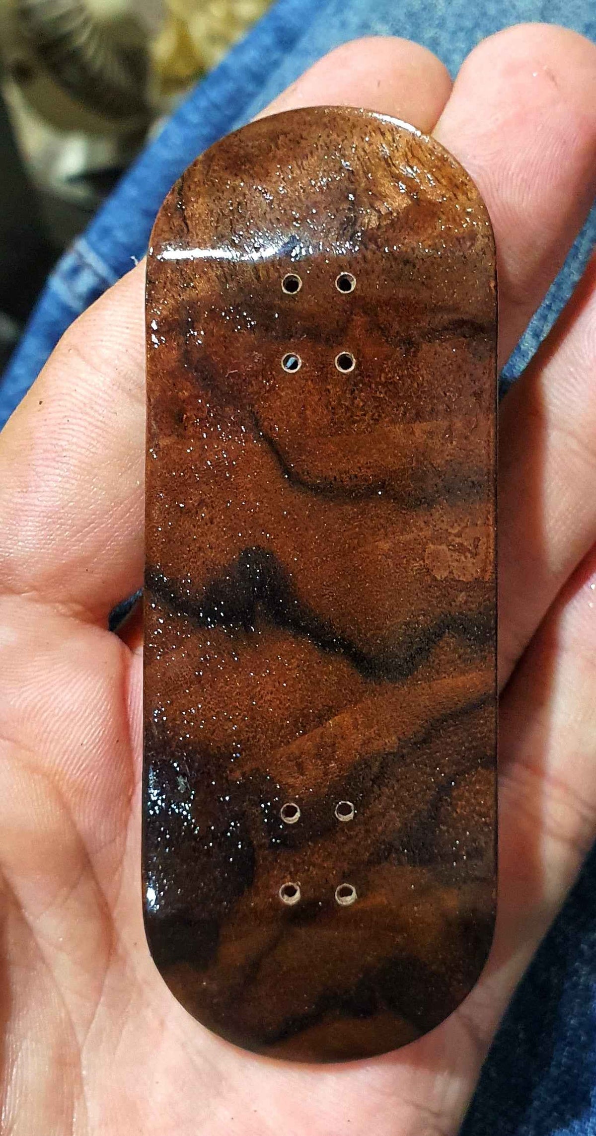 Cosa Nostra Handmade 7-ply Canadian Maple,Ebony and Burl Fingerboard. 34mmx98mm Popsicle shape