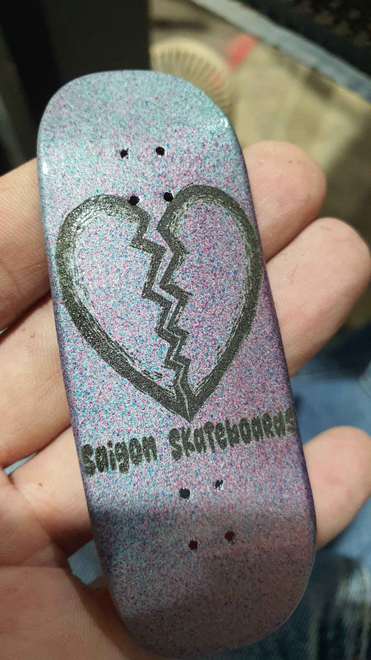 Saigon Skateboards "Broken Heart" 34mm Fingerboard Deck