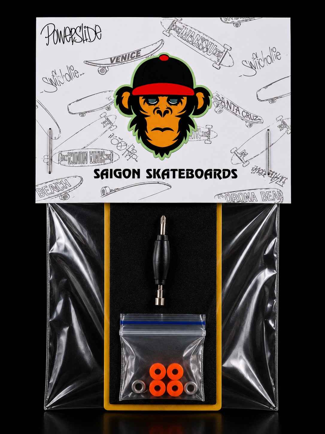Standard Combo Fingerboard Accessories: Foam + Black Tool + 70A Bushing (Black, White and Orange)