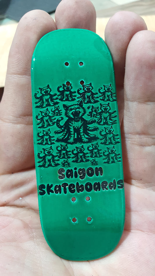 Saigon Skateboards "Cat o 9 arm" Fingerboard Deck – 5-Ply Canadian Maple 33.3mm Boxy Medium Concave