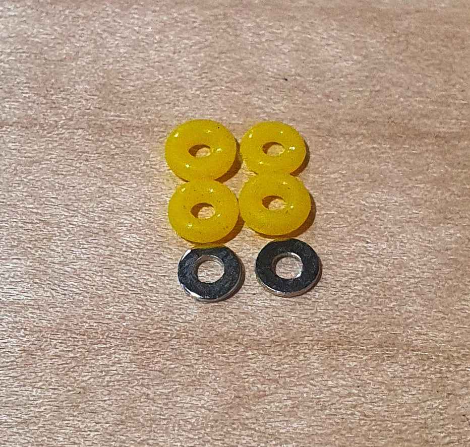 Leefai Basic Yellow Fingerboard Donut Shaped Bushings 75D with washers