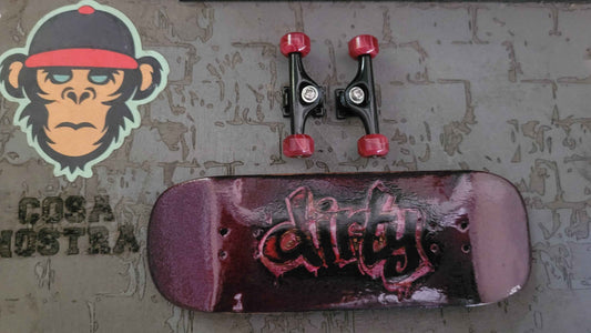 Cosa Nostra "Dirty" Handmade 34mm Fingerboard. NFC Enabled