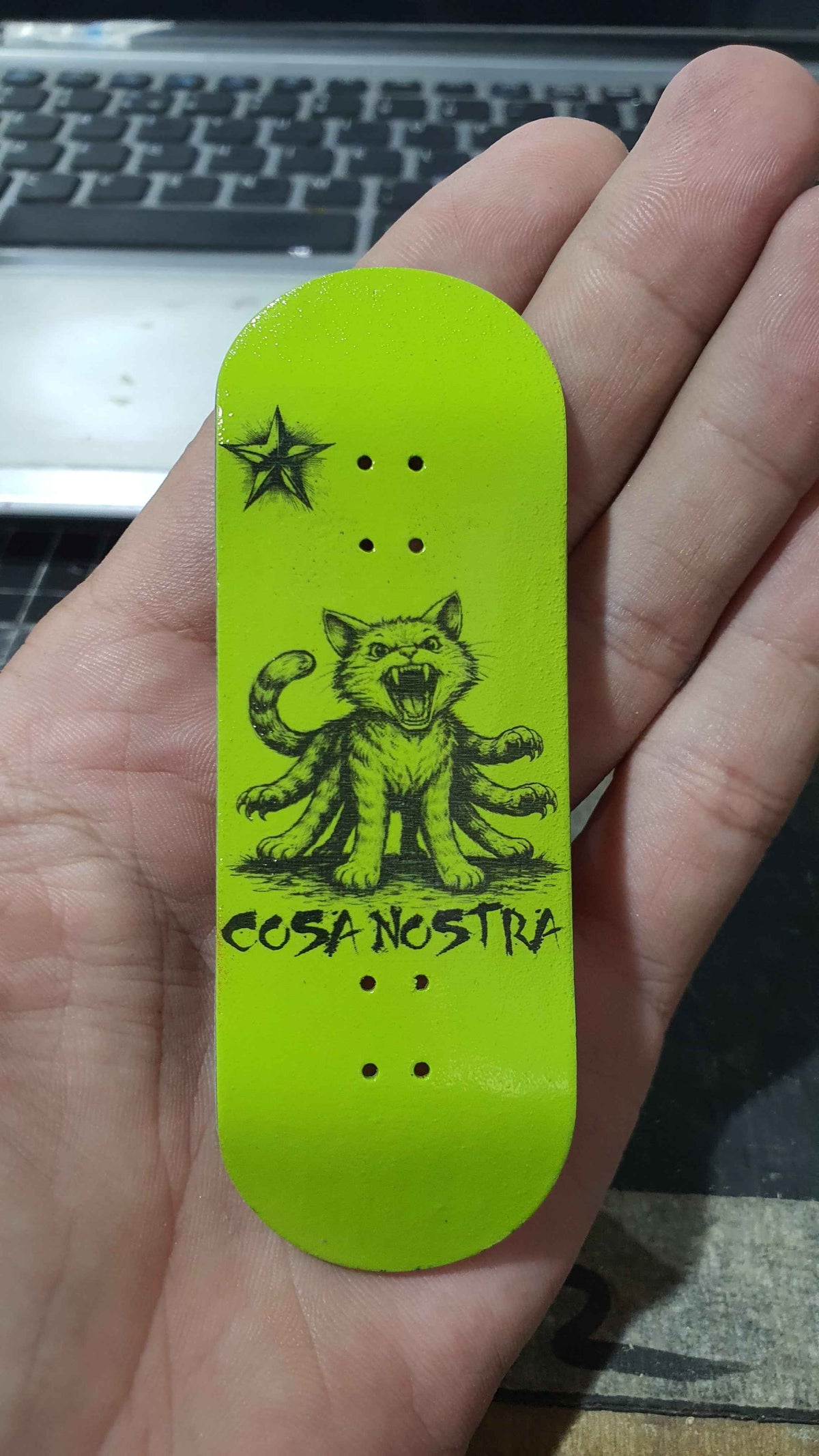 Saigon Skateboards 5-ply Canadian Maple Fingerboard 32mmx98mm Popsicle "Cat o' 9 legs"