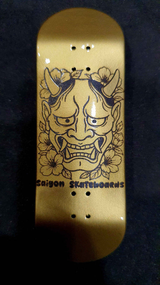 Saigon Skateboards "Gold Hannya" 32mm Fingerboard Deck