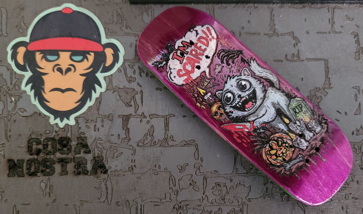 "I'm scared" Cat Fingerboard - Popsical - 34mm * 100mm - Medium