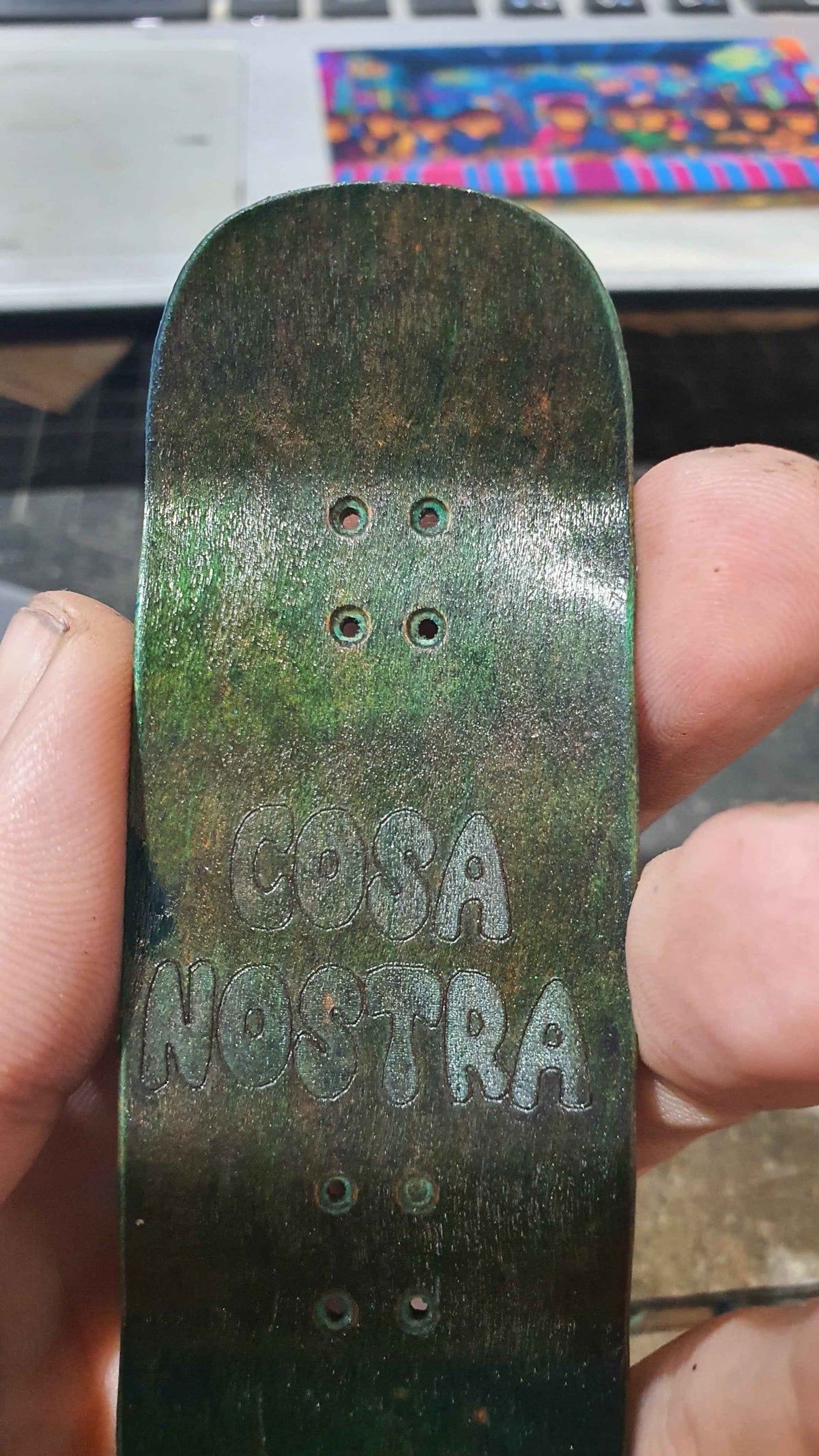 Cosa Nostra Handmade Custom "Liar" 34mm Fingerboard Deck