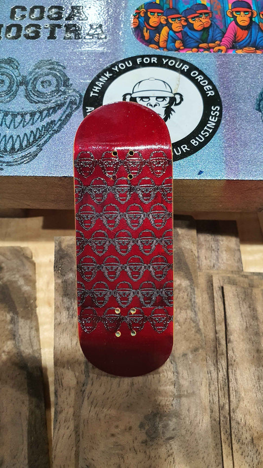 Cosa Nostra "Red Monkey Army" 32mm Fingerboard. NFC Enabled