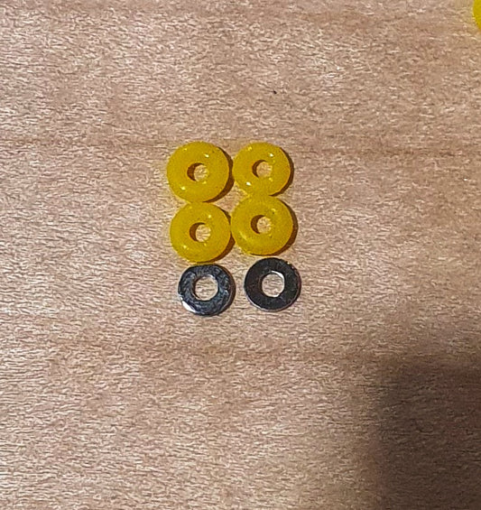 Leefai Basic Yellow Fingerboard Donut Shaped Bushings 75D with washers