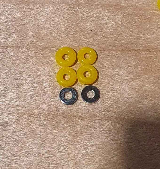 Leefai Basic Yellow Fingerboard Donut Shaped Bushings 75D with washers