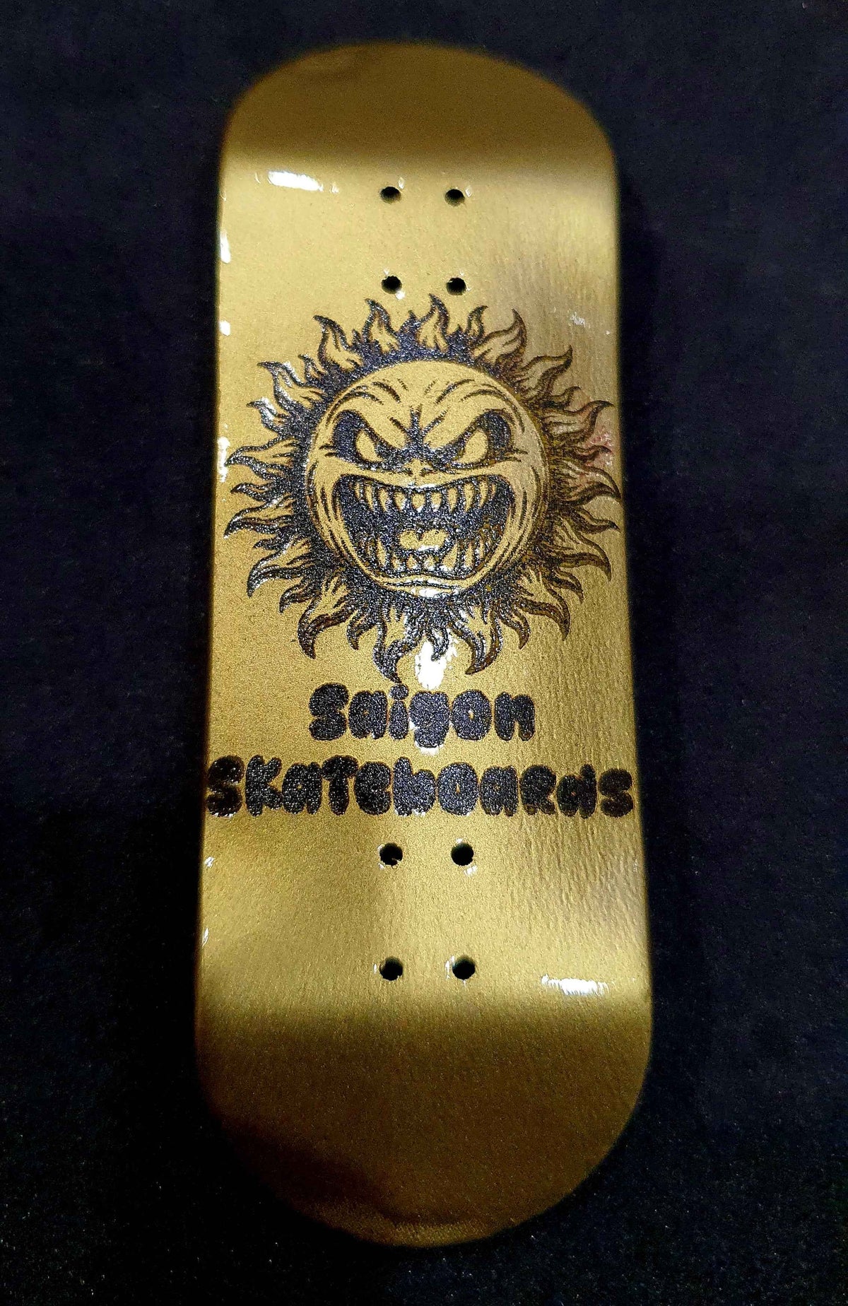 Saigon Skateboards "Gold Sun" 32mm Fingerboard Deck