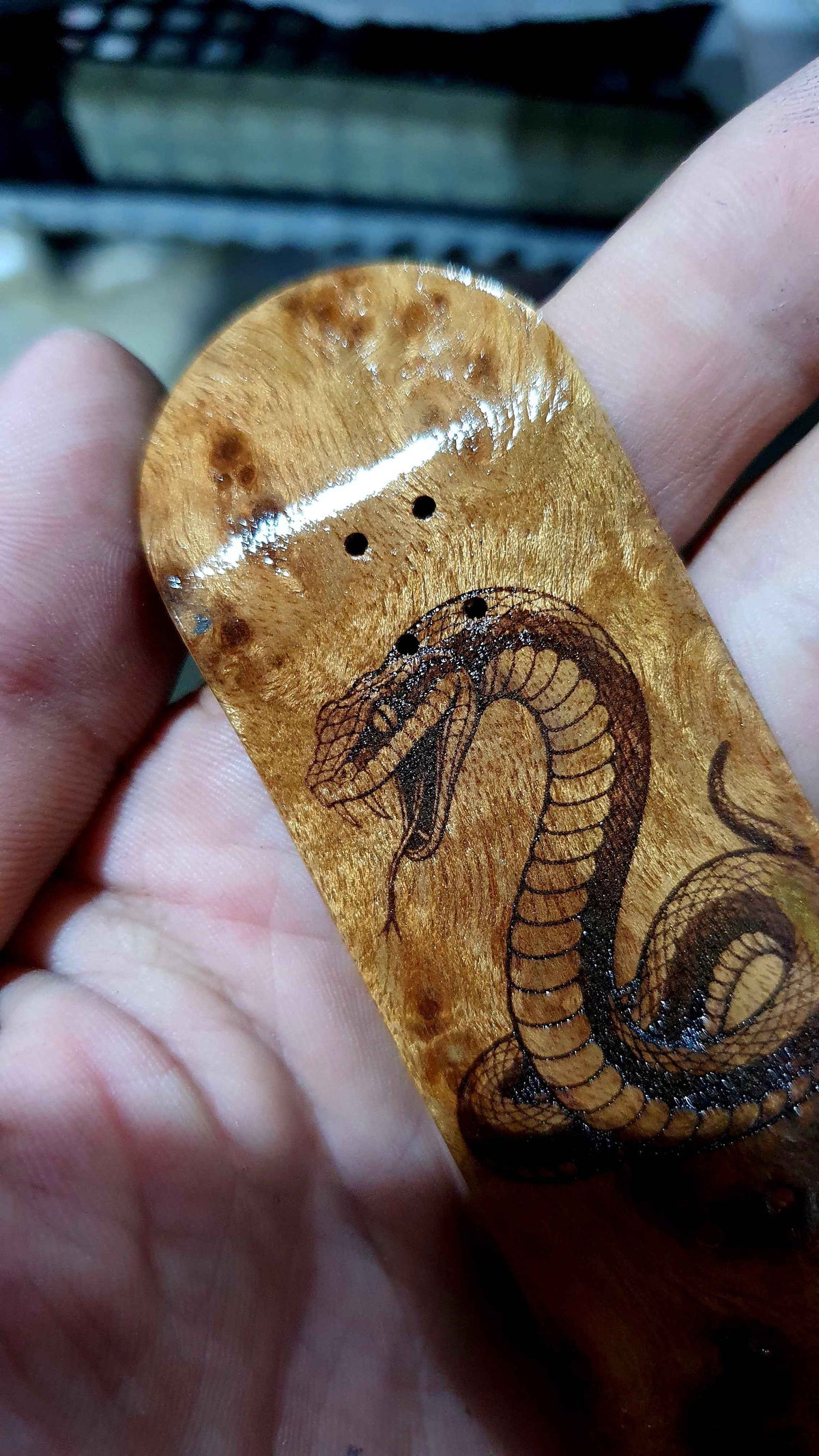 Saigon Skateboards "Burl Snake" 32mm Fingerboard Deck