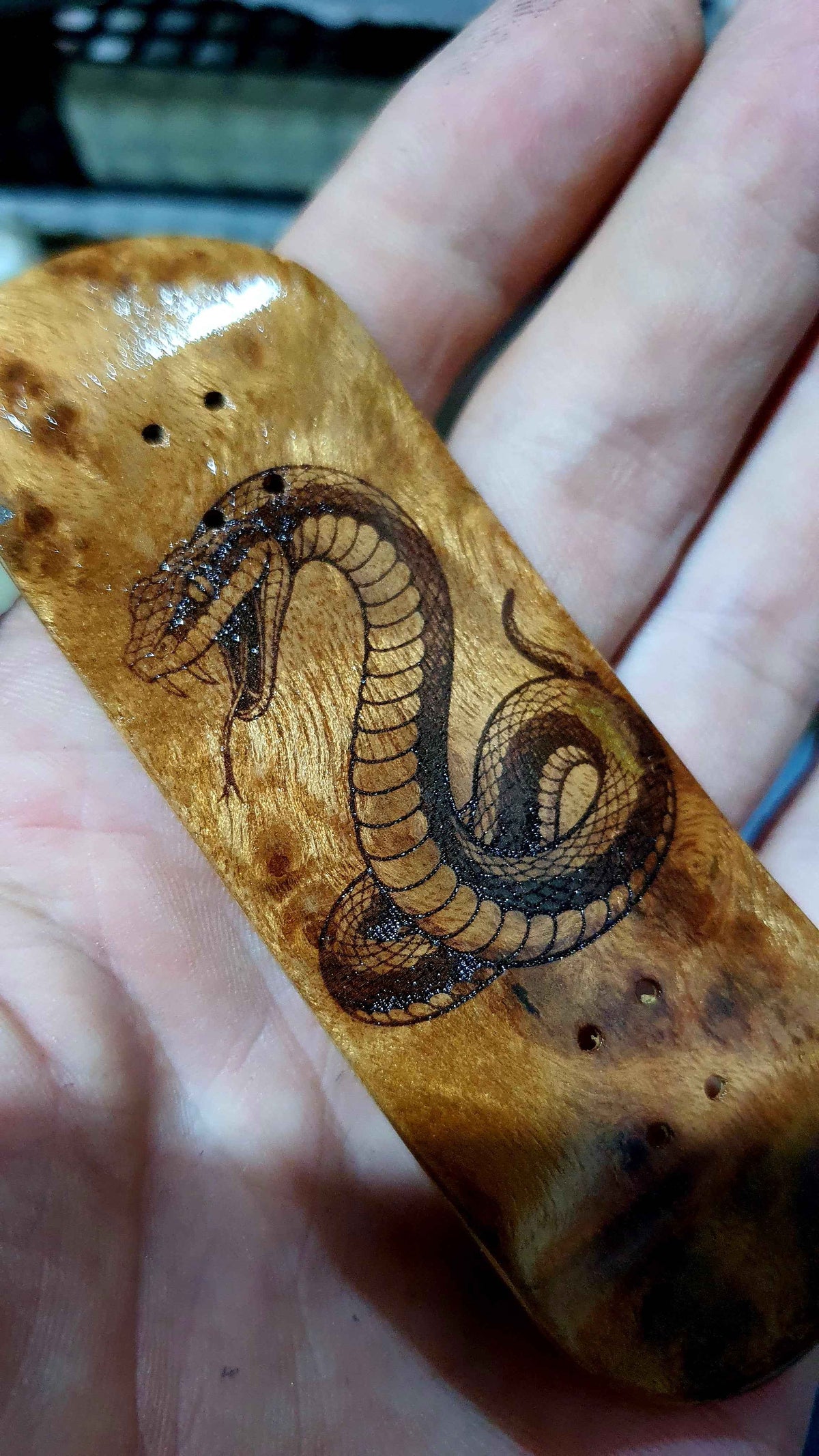 Saigon Skateboards "Burl Snake" 32mm Fingerboard Deck