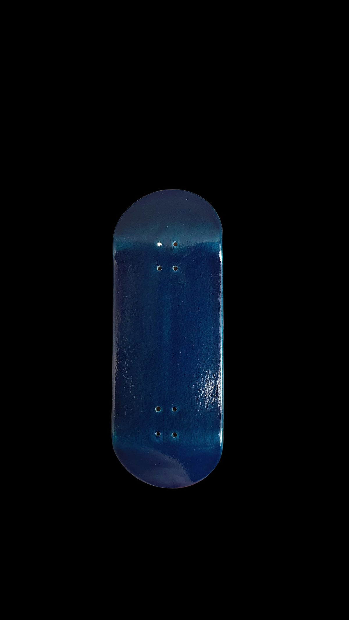 Blue ocean wooden fingerboard deck with 8 mounting holes and curved edge