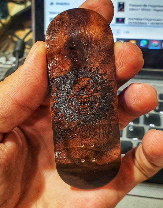 Cosa Nostra Handmade "Hateful Sun" 34mm Fingerboard. NFC enabled.