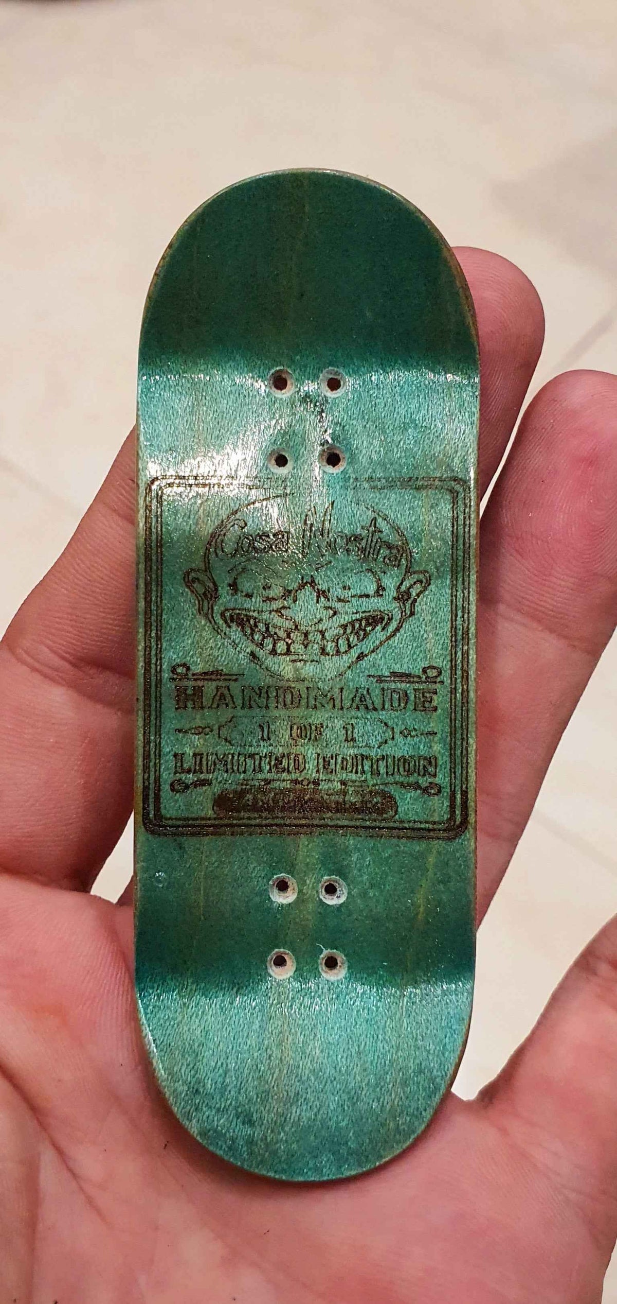 Cosa Nostra Handmade "Maria" 34mm Limited edition 1 of 1 Custom Fingerboard Deck