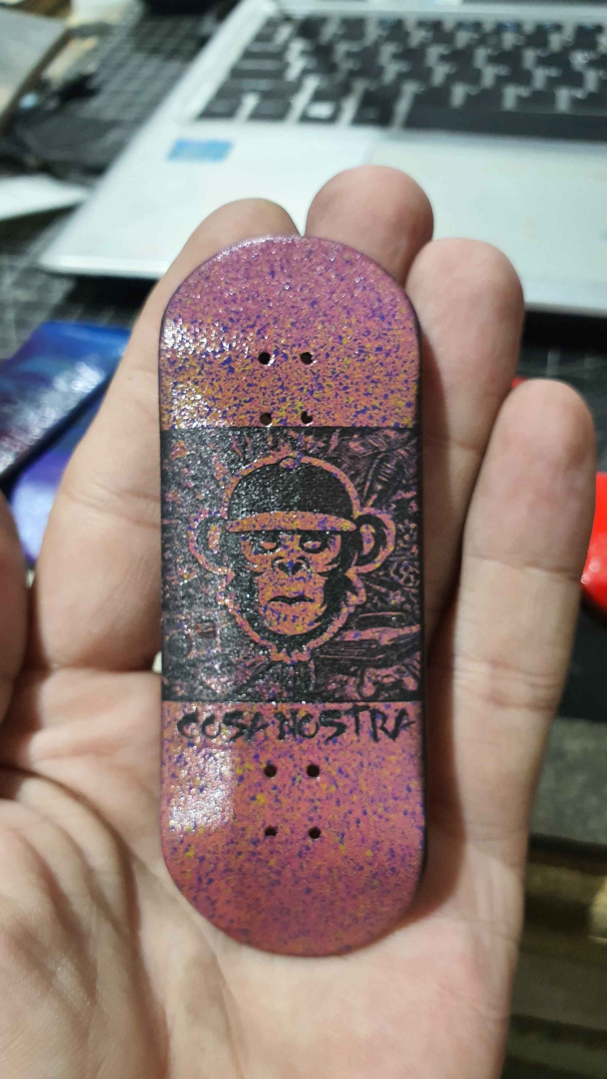 Saigon Skateboards 5-ply Canadian Maple Fingerboard 33mmx97mm Popsicle "Chaos"