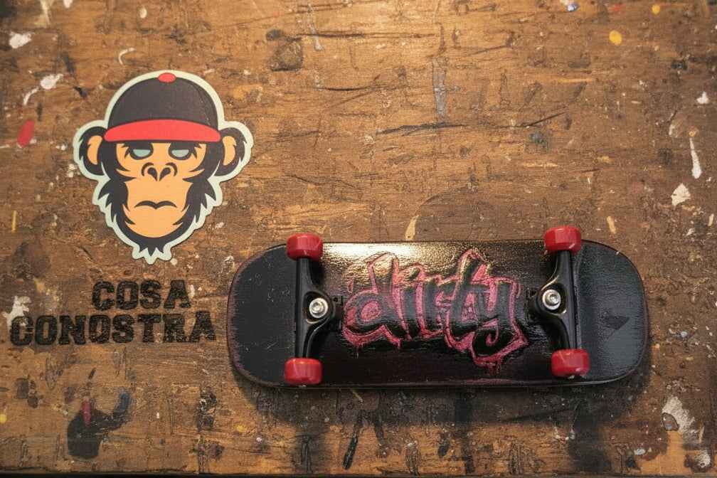 Cosa Nostra "Dirty" Handmade 34mm Fingerboard. NFC Enabled