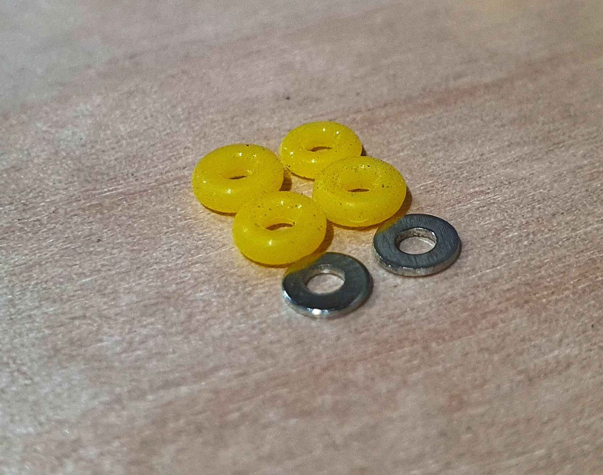 Leefai Basic Yellow Fingerboard Donut Shaped Bushings 75D with washers