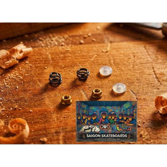 Premium Combo Fingerboard Accessories Set - Foam + Metal Tool + Cosa Nostra Spring-loaded Bushing