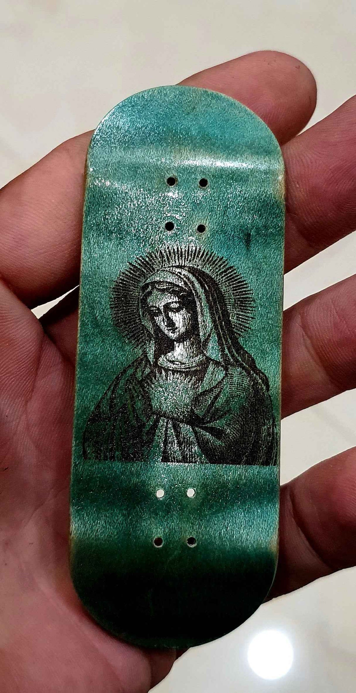 Cosa Nostra Handmade "Maria" 34mm Limited edition 1 of 1 Custom Fingerboard Deck