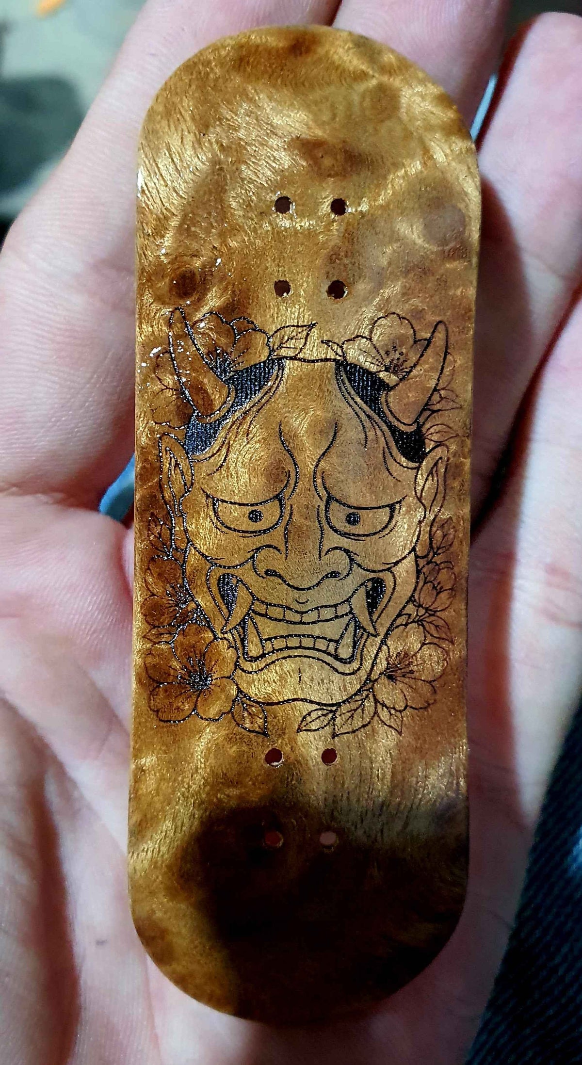Saigon Skateboards "Burl Hannya" 32mm Fingerboard Deck