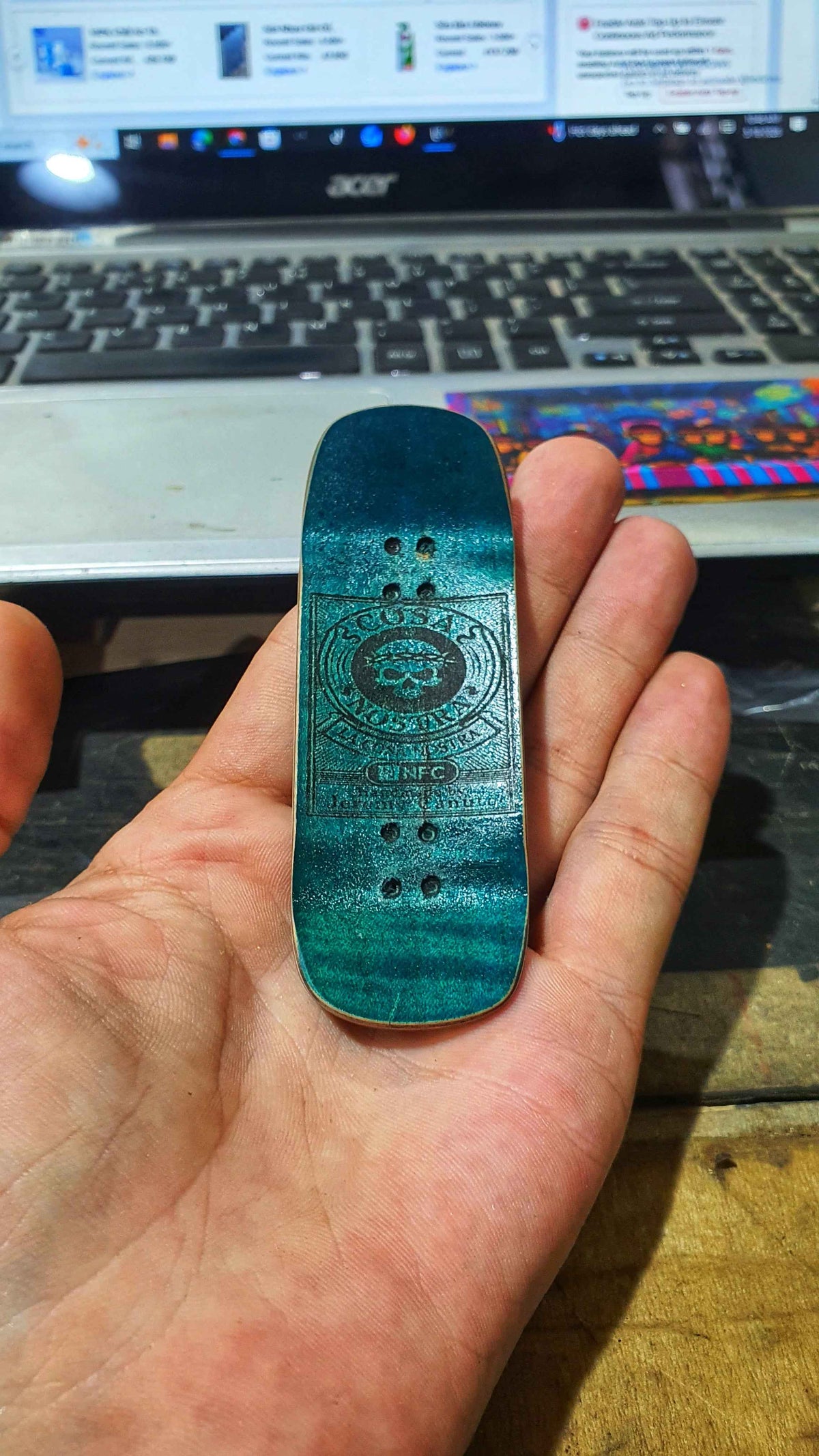 Cosa Nostra Handmade "Cat 'o 9 Arms" 34mm Fingerboard