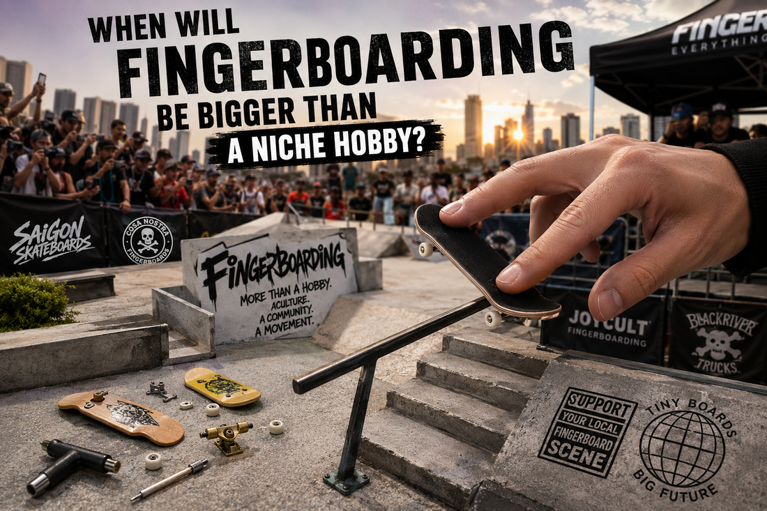 Fingerboard setup representing the growth of fingerboarding from niche hobby to global subculture