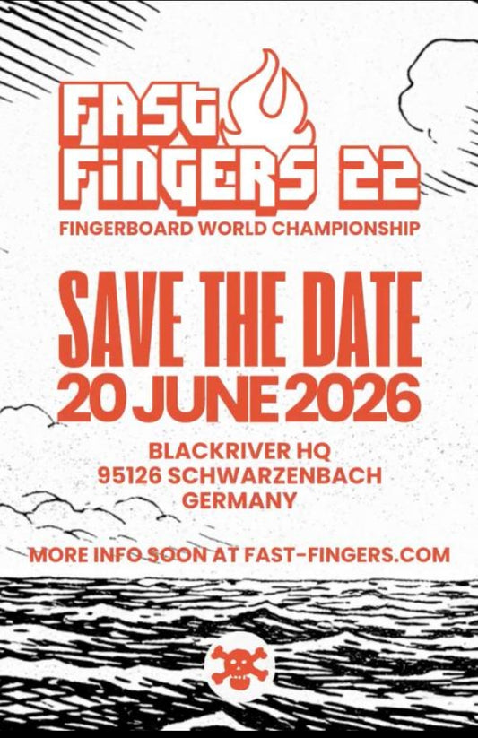 Fast Fingers 22 Fingerboard World Championship 2026 — competition action at Schwarzenbach, Germany