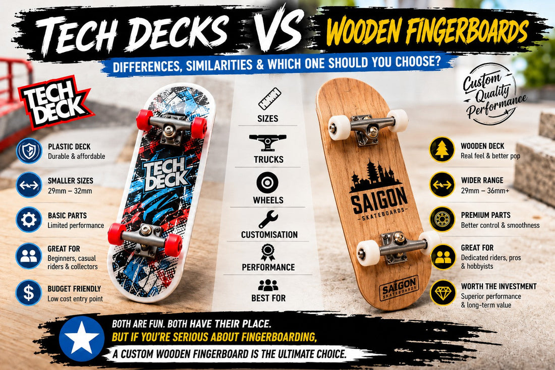 Tech Deck vs Wooden Fingerboards: The Complete Guide for New and Experienced Riders