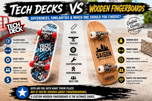 Tech Deck vs Wooden Fingerboards: The Complete Guide for New and Experienced Riders - Saigon Skateboards