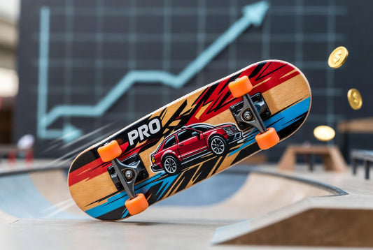 Fingerboard deck and setup on a wooden surface — starting a fingerboard business guide 2026