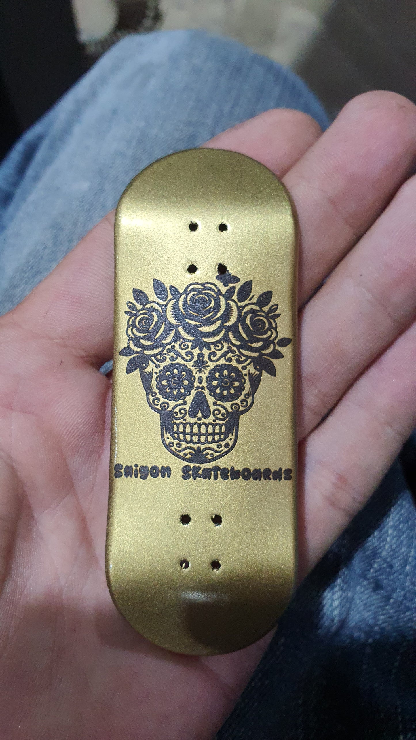 Saigon Skateboards "Gold Dead" 33mm Fingerboard Deck