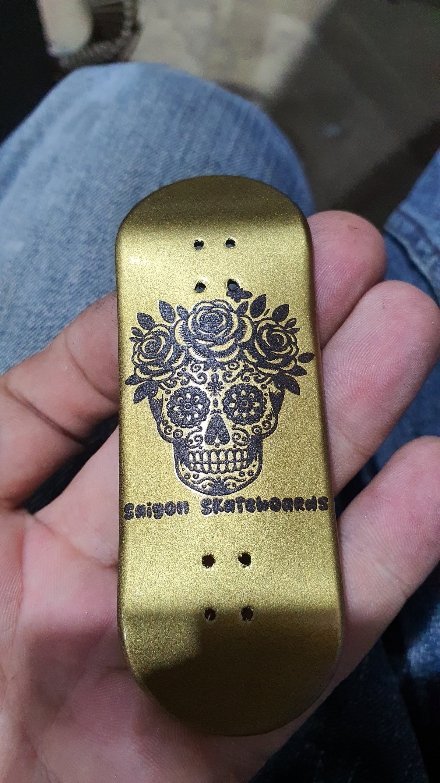 Saigon Skateboards "Gold Dead" 33mm Fingerboard Deck