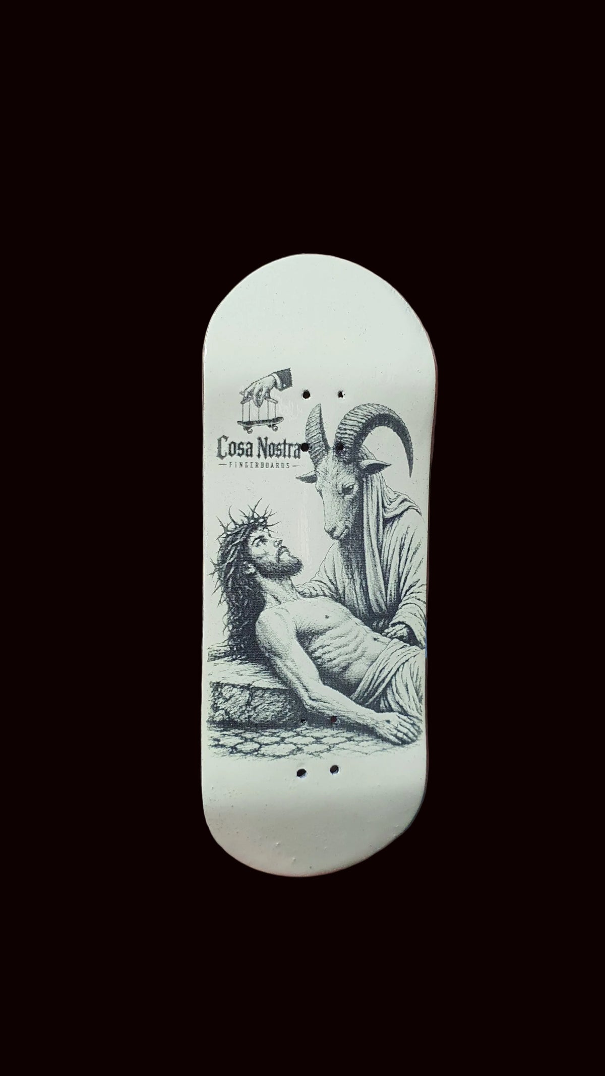 Cosa Nostra Handmade "Eternal Faith" 34mm Fingerboard Deck SG159 Mold Maple, Mahogany & White Oak
