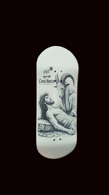 Cosa Nostra Handmade "Eternal Faith" 34mm Fingerboard Deck SG159 Mold Maple, Mahogany & White Oak