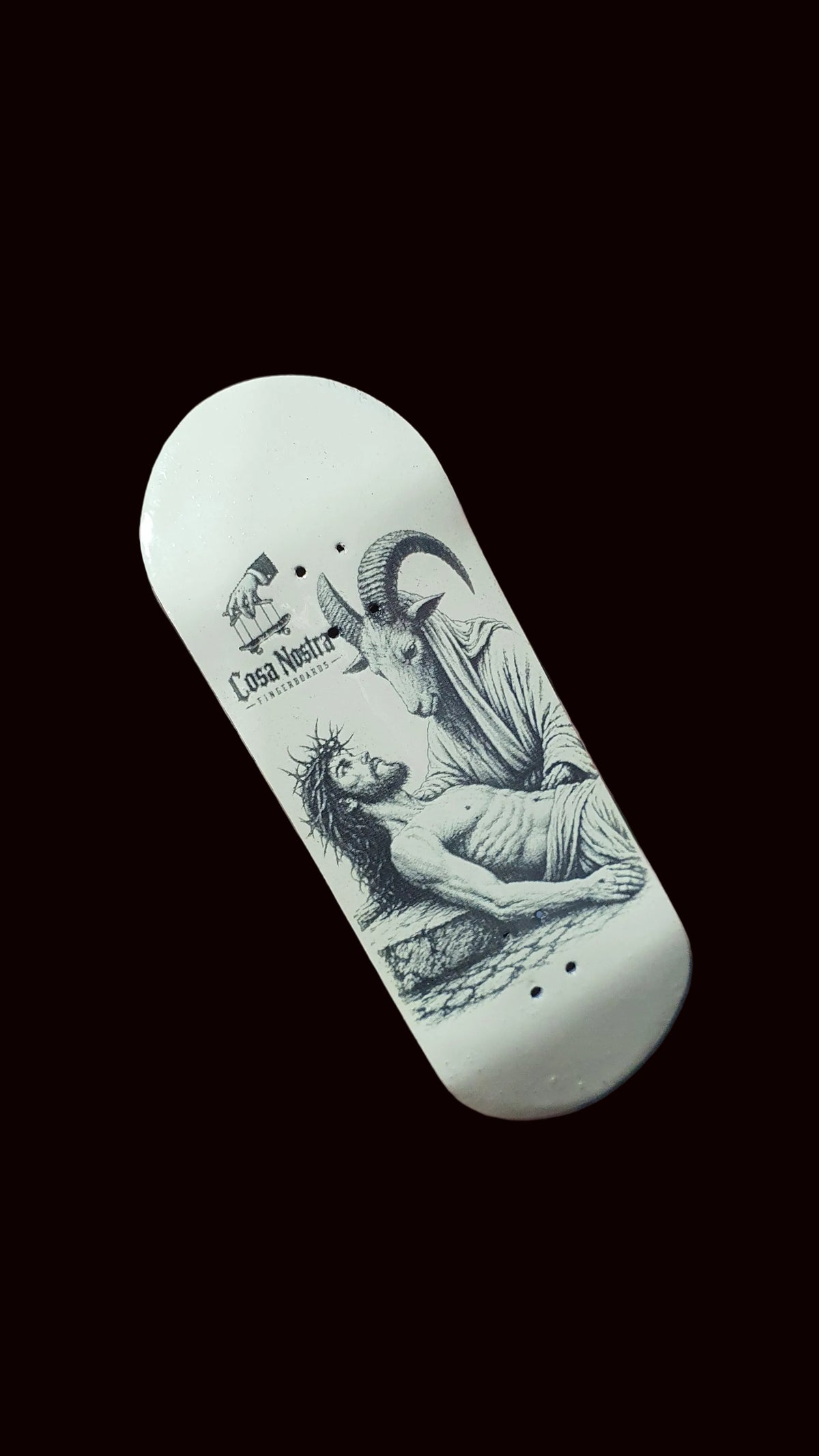Cosa Nostra Handmade "Eternal Faith" 34mm Fingerboard Deck SG159 Mold Maple, Mahogany & White Oak
