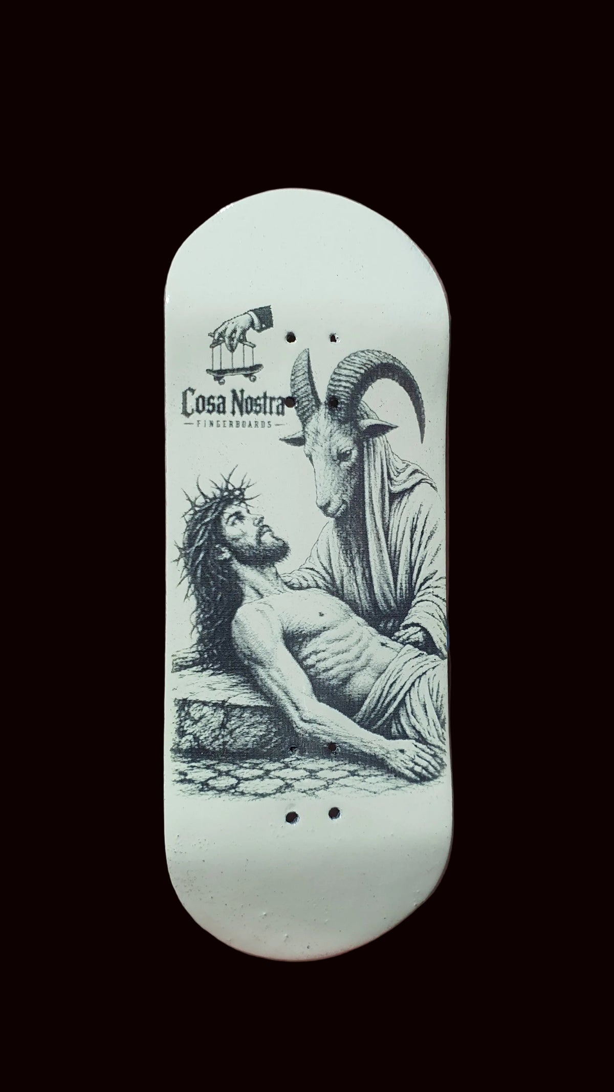 Cosa Nostra Handmade "Eternal Faith" 34mm Fingerboard Deck SG159 Mold Maple, Mahogany & White Oak