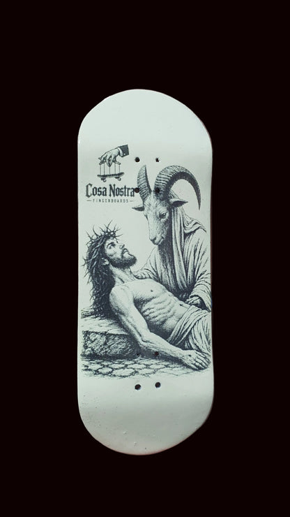 Cosa Nostra Handmade "Eternal Faith" 34mm Fingerboard Deck SG159 Mold Maple, Mahogany & White Oak