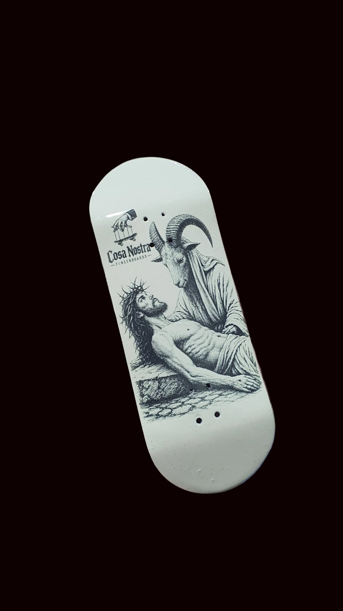 Cosa Nostra Handmade "Eternal Faith" 34mm Fingerboard Deck SG159 Mold Maple, Mahogany & White Oak