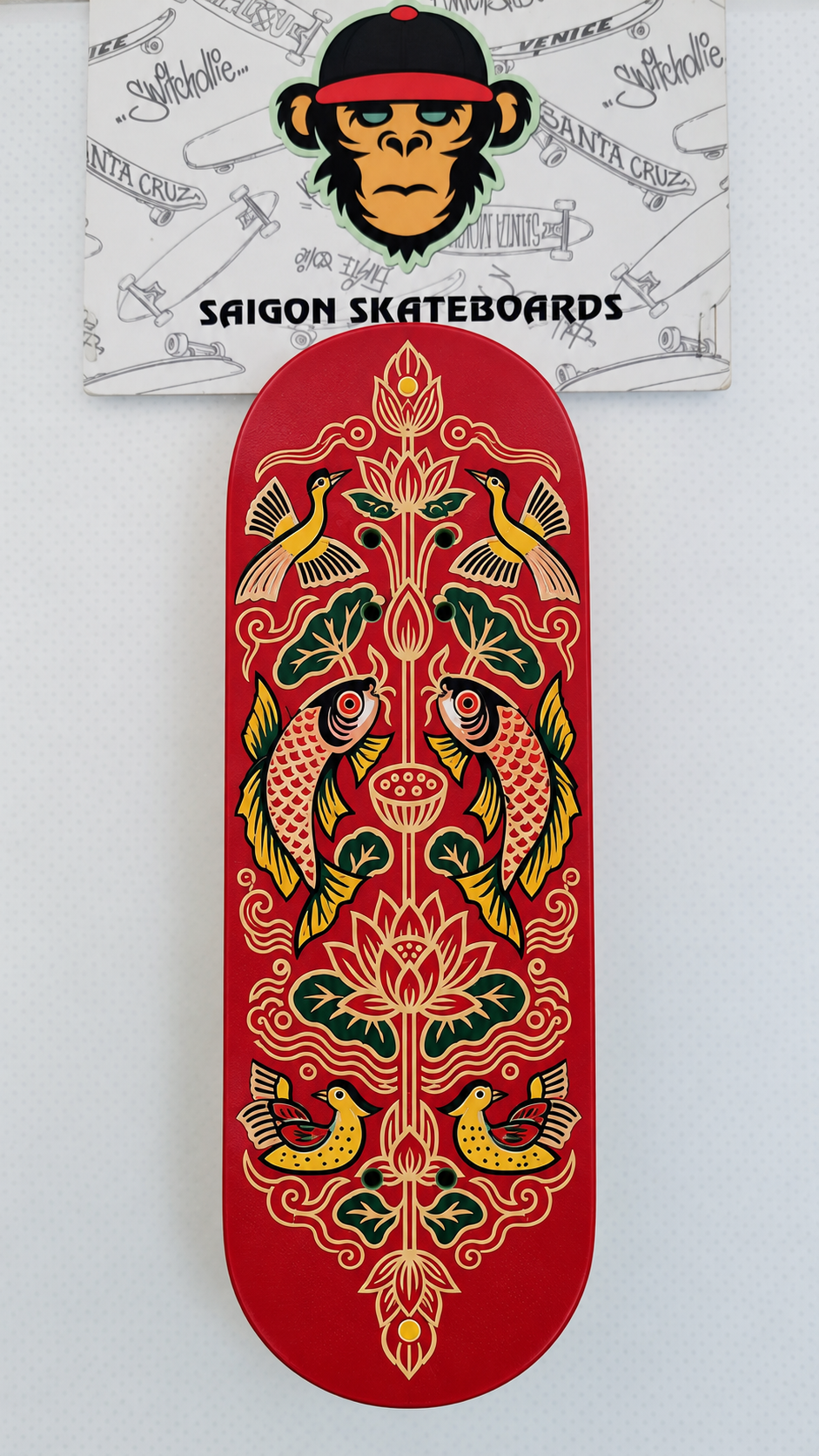 Tavola Fingerboard - Golden Lotus Koi - 33mm - Medium