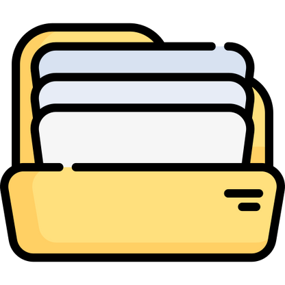 Yellow and white delivery box icon with bold label
