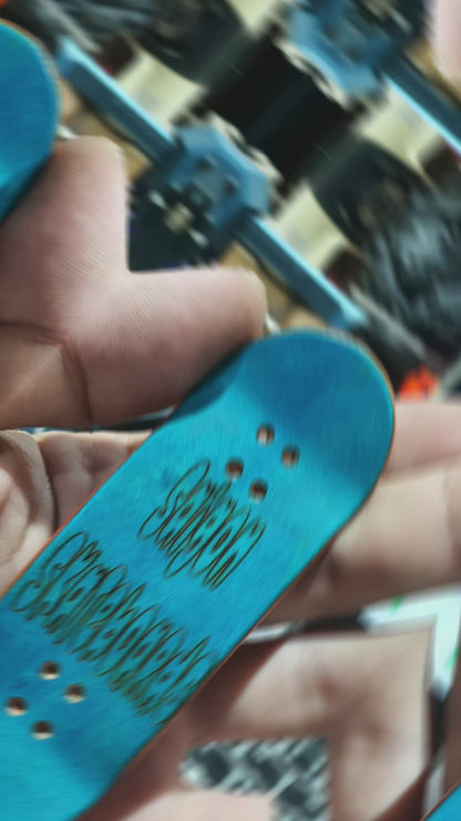 Fire Army 5-ply Canadian Maple Fingerboard  multi dyed veneers. 32mmx98mm Popsicle shape with medium kicks and concave.