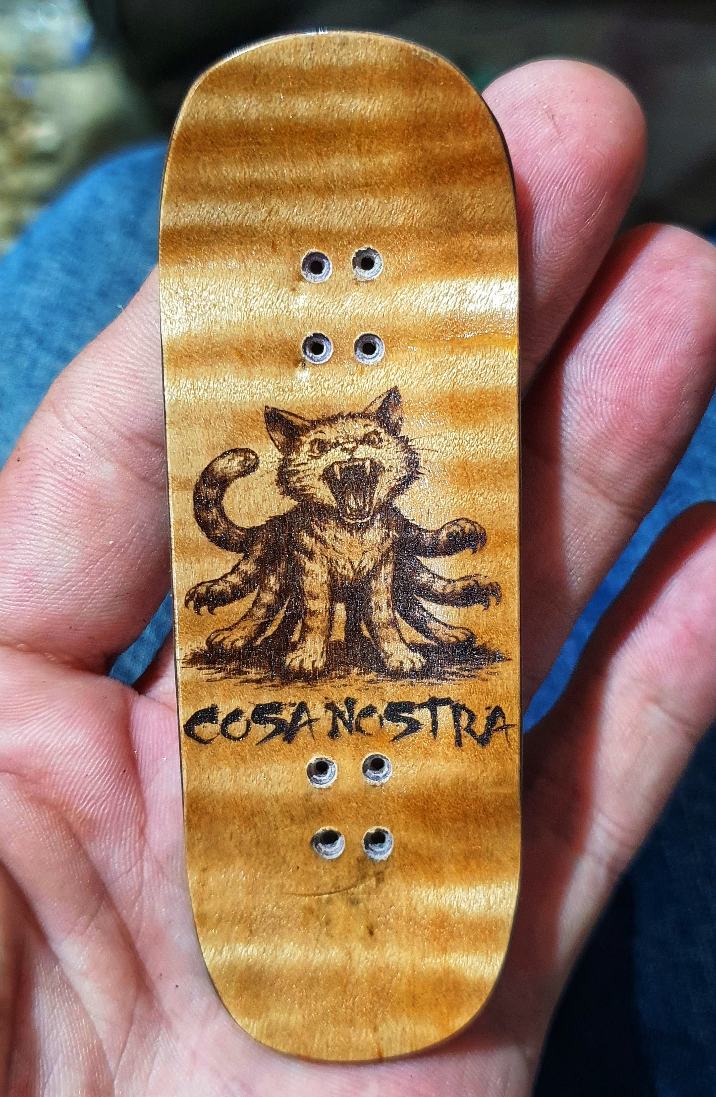 Cosa Nostra Handmade 7-ply Canadian Maple,Ebony,White Oak and Burl Fingerboard. 34mmx98mm Boxy Popsicle Shape
