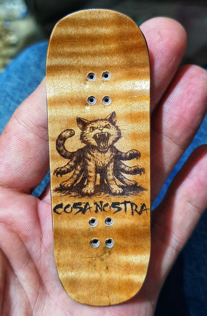 Cosa Nostra Handmade 7-ply Canadian Maple,Ebony,White Oak and Burl Fingerboard. 34mmx98mm Boxy Popsicle Shape