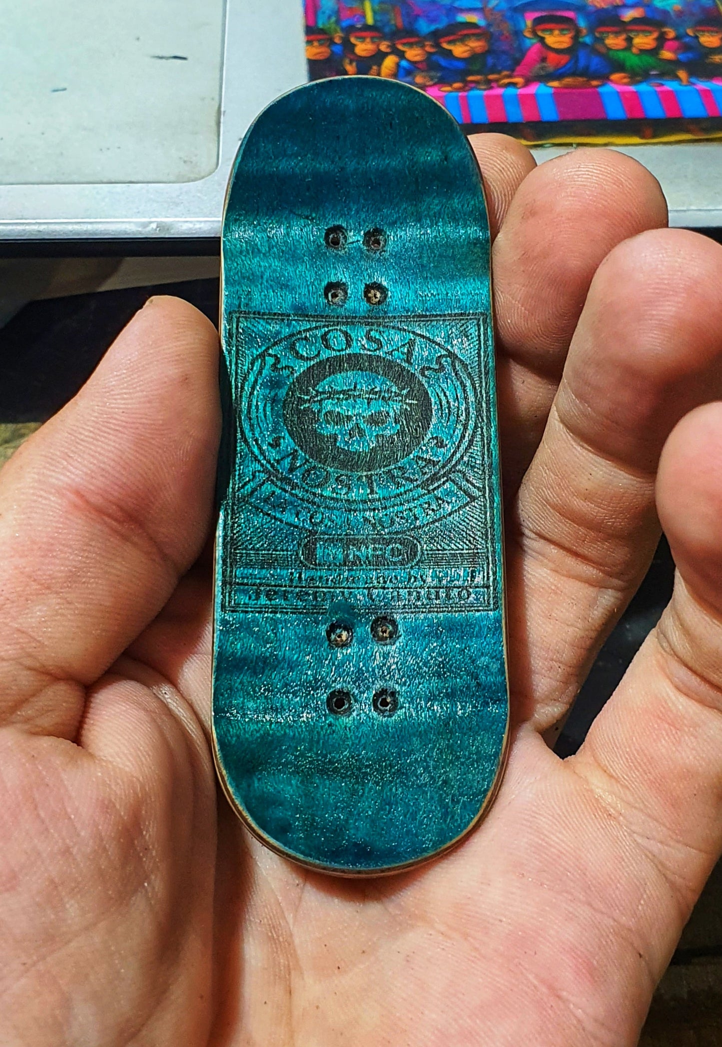 Cosa Nostra Handmade "Bears Picnic" 34mm Fingerboard. NFC enabled.